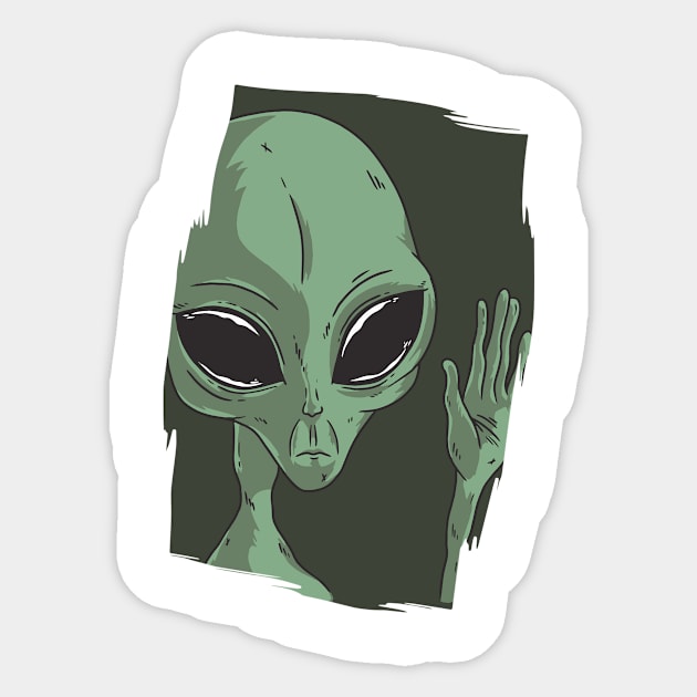 Alien Sticker by HBfunshirts